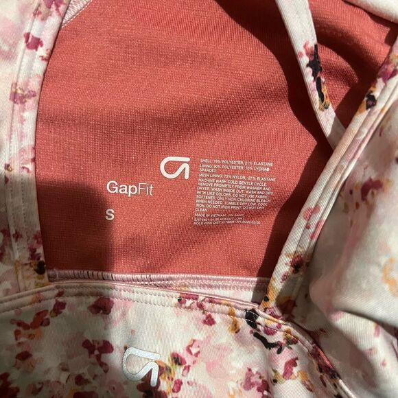 Gap Fit Multicolored watercolor-like pattern Crisscross back sports bra  size S - Picture 4 of 4